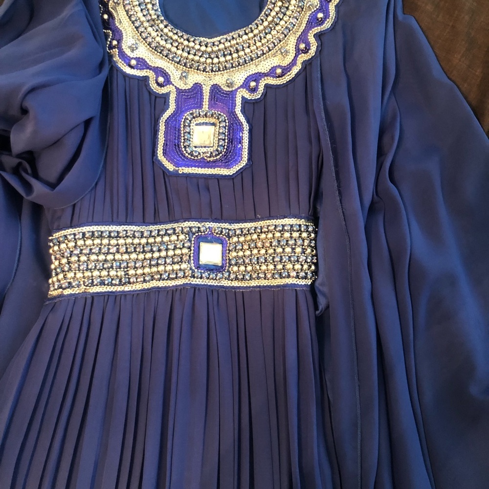 Mediterranean dress beautiful blue color